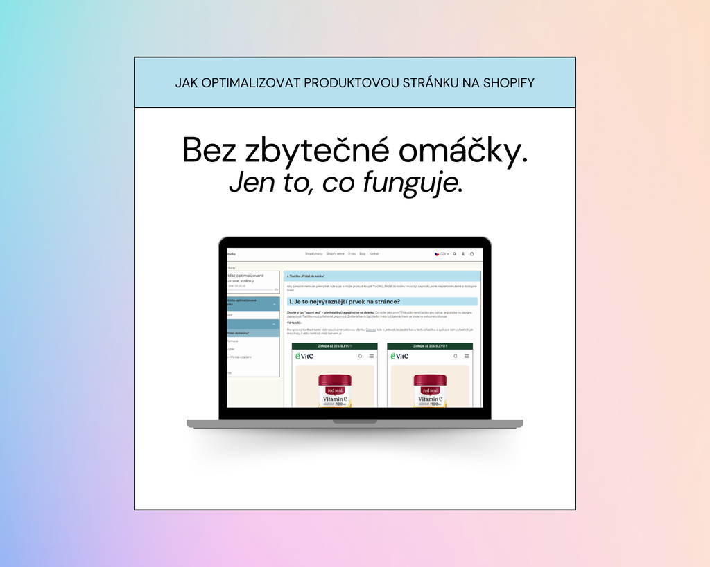 Jak optimalizovat produktovou stránku na Shopify