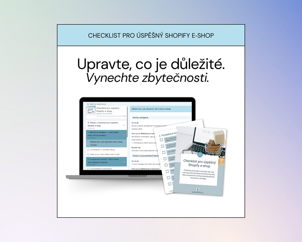Checklist pro úspěšný Shopify e‑shop