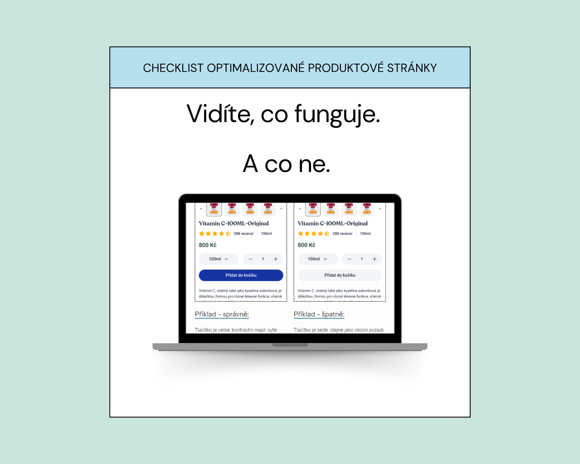 Checklist optimalizované produktové stránky